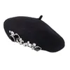 Berets inverno grosso artista francês boina menina mulheres pintor chapéu meninas feminino quente luxo strass boné gorros sombreros de mujer 231012