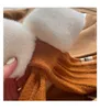 Bufandas 2023 Cuello de piel Corea Estilo Ins Imitación Raya Cálido Lana Tejer Bufanda Mujeres Punto Fishtail Scar