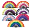 Ventilatore arcobaleno da 33 cm LGBT Pride Gay Lesbiche Gay Asessuale Transgender Bisessuale Pansessuale Non binario Ventilatore portatile pieghevole in stoffa