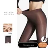 Mulheres meias outono inverno translúcido meia-calça para quente sexy meias meias engrossar velo leggings térmica