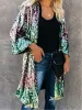 QNPQYX nouvelles vestes colorées ouvertes scintillantes paillettes longs manteaux Club fête élégante femmes Cardigan hauts printemps veste à paillettes femme