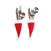 Berets Christmas Decorations Non-Woven Hats Knife And Fork Sets Wine Bottle Holiday Atmosphere