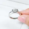 Designer für Frauen Einfacher und eleganter Damenring 2 Karat Mosan S925 Sterling Silber vergoldet 18 Karat Gold Ring Geschenk Party Hochzeit