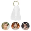 Veli da sposa Velo Ghirlanda Corona di fiori Copricapo Fascia per capelli Ragazza Po Copricapo Puntelli Donne Sposa Corona Ragazze Fasce Boho