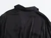 Robes décontractées SuperAen Style européen et américain Femmes 2023 Ceinture Robe chemise longue noire