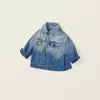 Jackets Spring Autumn Coat Korean Fashion Gradient Children's Womens Loose Lapel Denim Jacket Outerwear Clothes Girls From 2 To 8 Years