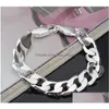 Chain Fashion Man Woman Plating 18K Gold Chain 925 Sier 6Mm 8Mm 10Mm 12Mm 11 Bracelet Jewelry Bracelets Dhmyq