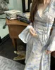 Sukienki swobodne Korea Południowa Chic Summer Vintage Temperament Delikatna wiatrowa talia przesuwana