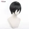 Fontes de festa 2 estilo rin itoshi cosplay peruca anime bloqueio azul verde/preto curto resistente ao calor boné de cabelo sintético