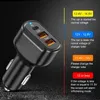 PD 30W USB Car Charger Type C 3 Ports Car Phone Charger Fast Charging For Iphone 15 14 12 13 Xiaomi 12 Samsung S21 Huawei Car Adapter