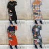 Kadınlar Günlük Elbiseler 2023 Sonbahar ve Kış Yeni Baskılı Yarık Kapşonlu Kazak Kadın Elbisesi