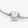 Bangle Fine Jewelry Authentic 925 Sterling Sier Bead Fit Charm Bracelets Heart Clasp Bangle Bracelet Safety Chain Pendant Diy Beads298 Dheox