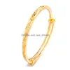 Bangle Fashion Accessories Partihandel tråd Bangle Armband Diy Jewelry Gold-Plated Bangles Justerbar utbyggbar charm SCPTURE-ALBELE DHCTH