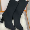 Scarpe con tacco da donna Stivali firmati Silhouette Stivaletti Stivaletti Calzini da donna Stretch di alta qualità con scatola NO50