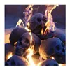 6pcs, Terrifying Human Skull Fire Pit, Durable Reusable Fire Pit Skulls, Halloween Skull Shaped Fire Stones For Fire Pit Bonfire Campfire Fireplaces