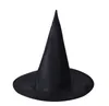 2023 Fashion Hot Unisex Wide Brim Hats High Quality Campaniform Black Oxford Cloth Halloween Witch Hat 10st Mix Order