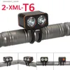 Lampes frontales lampe de poche de vélo 2400LM 2x XML T6 LED avant de vélo lumière Ultra feu phare de vélo lampe arrière feu arrière Q231013