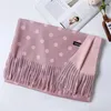 Schals 200 * 70 cm Mode Herbst Winter Warme Kaschmir Schal Dot Muster Lange Quasten Frauen Verdicken Wrap Schal Dame schalldämpfer Wolle Pashmina 231012