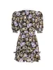 Kentsel Seksi Elbiseler Alessandra Rich Dres'in Baskılı Etek İpek Kumaş El Sanatları Üretimi Yüksek Son Tasarımcı Markası Yay Düşük Vneck Elbise 231011