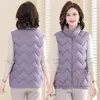 Chalecos de mujer Mujer Otoño Invierno Sin lavado Chaleco de bolsillo grande brillante Abrigo 2023 Mujeres Abajo Algodón Stand-up Collar Abrigo corto