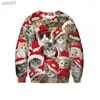 Women's Sweaters 2020 Funny 3D Print Cat Sweater Men Women Ugly Christmas Sweaters Jumpers Tops Holiday Party Pullover Hoodie Sweatshirt 3XLL231107