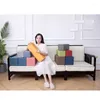 Pillow Sofa Armrest Hand PU Leather / Linen Fabric Long Cuboid Decor Arm Support Customized Size