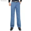 Jeans masculinos nova chegada estiramento jeans para homens primavera outono casual de alta qualidade algodão regular ajuste calças jeans azul escuro calças largas l231011