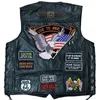 Men's Vests 2023 Motorcycle Jacket Men Leather Vest Fashion Embroidered Sleeveless Racing Car Biker Four Seasons Punk for 231011