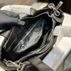 Wyściełana torba dla kobiet bawełniane torebki Torebka Trójkąt Znak czarny odpinany szeroki pasek Portownik Nylonowe torby na ramię zima torebka 32 cm