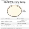 천장 조명 스마트 Tuya WiFi LED 천장 조명 RGBCW Dimmable 초박형 표면 장착 램프 24W Alexa Google 홈 거실 침실 램프 Q231012