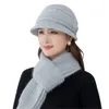 Écharpes 2/3 pièces/ensemble dames chaud épais femmes chapeau écharpe ensemble bonnets tricotés casquettes chapeaux d'hiver gants tricotés chapeaux d'hiver 231012