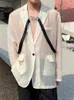 Herrenanzüge Designer Runway Dünne Freizeitanzugjacke Männer Langarm Loose Fit Sexy Oberbekleidung Mode Sommer Single Button Chiffon Blazer