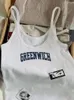 Tanques femininos carta impressão básica com nervuras camisola de algodão branco sem mangas verão magro regata feminino vintage y2k streetwear bonito colheita topo