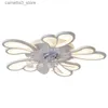 Plafonniers Ventilateurs de plafond avec lumières Télécommande Éclairage intérieur pour salon Chambre Décor à la maison LED Lampe de ventilateur haute luminosité Q231012