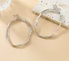 Za – boucles d'oreilles ovales creuses en métal plaqué or, nouveau Design, tendance, bijoux, vente en gros