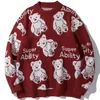 Men's Sweaters Cotton Pullover Men 2023 Autumn LACIBLE Letter Funny Bear Print Knitted Hip Hop Harajuku Streetwear Sweater Tops