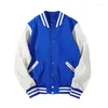 Giacche da uomo Nizza Arrivo Spliced Marca monopetto Patchwork Stile corto Manica a coste Bomber Giacca da uomo in cotone Casual Cappotto da baseball