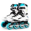 Inline Roller Skates Separate Roda Satu Baris Asli PU 4 Pola Bingkai Datar für Seluncur Anakanak Dewasa Luncur FSK Jalan 231012