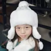 Berets Winter Children's Wool Knitting Fur Caps Male And Female Thickened Warm Protective Ear Princess Hat Bomber Hats