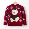 Cardigan Kids Christmas Sweaters Boys Girls Knit Sweatshirts Xmas Print Pullover Cotton Clothes Autumn Winter Warm Knitwear Top 231012