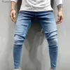 Men's Jeans Streetwear hommes jean extensible taille moyenne été lti poches veste pour homme pantalon en jean pantalon de survêtement homme Harajuku pantalon slim 3XLL231011