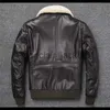 Cuero de los hombres Cuero de imitación Talla grande Busto 140 cm Bomber Hombres Chaqueta de cuero genuino Cuello de piel natural Clásico Casual G1 Cuero de vaca real Abrigo para hombre Invierno Cálido J231012