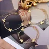 Trendy Shining Cute Butterfly Crystal Tennis Anklet for Women Gold Sier Kolor Boho Sandals Rhinestone Foot Kids Bind Dhgarden ot5bk