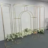 Feestdecoratie Bruiloft Ijzeren Scherm Kader Podium Buiten Decoratieve Bloem Plank Achtergrond Vergulde Boog