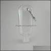 Packing Bottles 50Ml Empty Hand Sanitizer Alcohol Refillable Bottle With Key Ring Hook Outdoor Portable Clear Transparent Gel Eea154 Otm0R