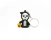 Porte-clés lumineux 3D pour Halloween, lanterne citrouille, mort, sac créatif, décoration de couple, accessoires personnalisés