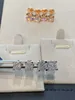 Collier de créateur pour femmes, boucles d'oreilles en or V, un carat, avec corne de taureau blanc Rose 18 carats de haute qualité, diamant unique