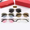 Luxury designer sunglasses polarized cart glasses for woman designers Leopard head Frameless wooden leg mens sunglasses Brand red box