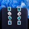 Dangle Earrings ThreeGraces Bohemian Multicolor Cubic Zirconia Stone Long Geometric For Ladies Luxury Dubai Party Jewelry ER971