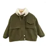 Vestes coréennes d'hiver pour enfants, manteau épais et rembourré pour garçons et filles, col haut, vêtements pour bébés